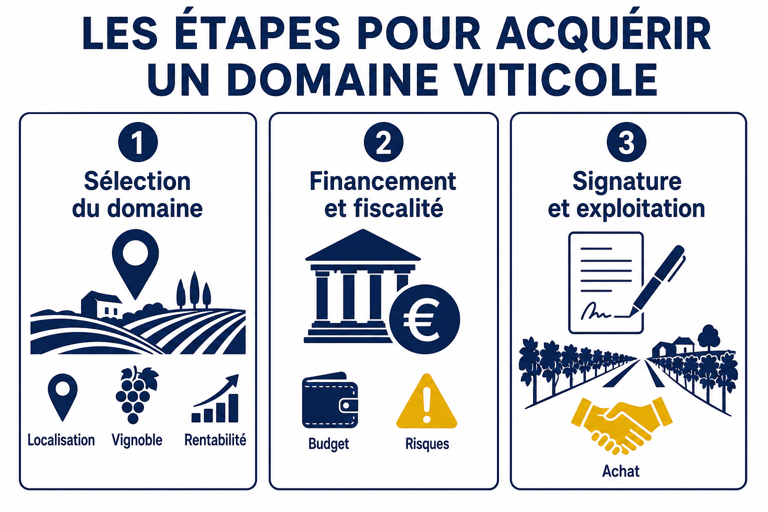 Les étapes pour acquérir un domaine viticole
